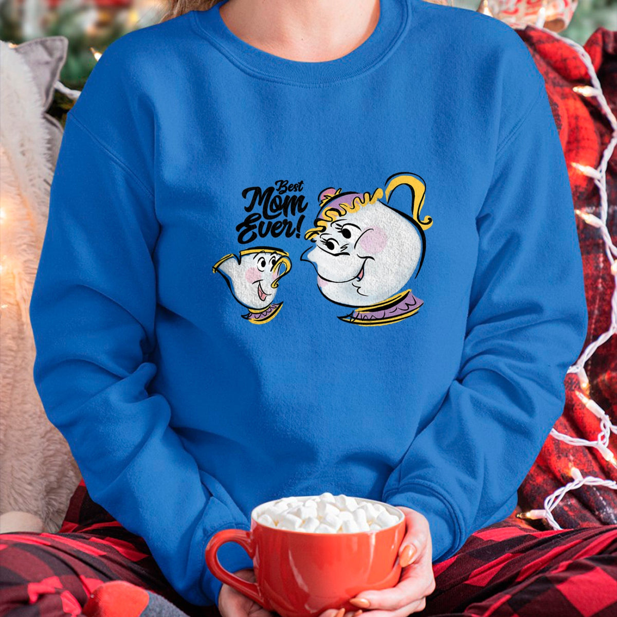Gift for Mom Shirt, Funny Mom Unisex T-Shirt/Hoodie/Sweatshirt HLT00 - Disney Beauty and the Beast Chip Mrs. Potts Best Mom Ever T-Shirt