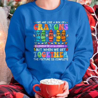 Best Teacher Shirt, Funny Teacher UnisexT-Shirt/Hoodie/Sweatshirt HLT00 - Funny Teacher We are Like A Box of Crayons Back to School T-Shirt