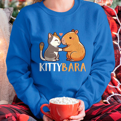 Cat Love Shirt, Funny Cat Lover Gift UnisexT-Shirt/Hoodie/Sweatshirt HLT00 - Kittybara Love Capybara Cat Costume T-Shirt, Small, Black