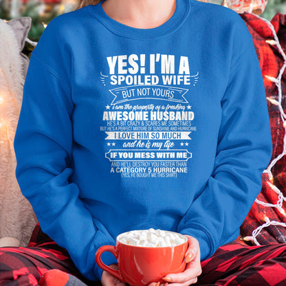 Best Wife Shirt, Wife and Husband Unisex T-Shirt/Hoodie/Sweatshirt HLT00 - Gift for wife T shirt, spoiled wife   Yes ! I'm A Spoiled wife But Not Yours gift for her T-Shirt (1)