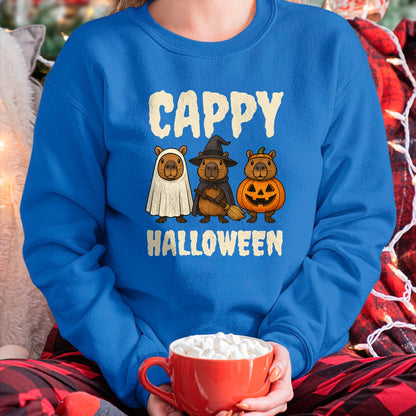 Cute Capybara Shirt, Funny Capybara UnisexT-Shirt/Hoodie/Sweatshirt HLT00 - Cappy Halloween Funny Capybara Ghost Witch Pumpkin Spooky T-Shirt