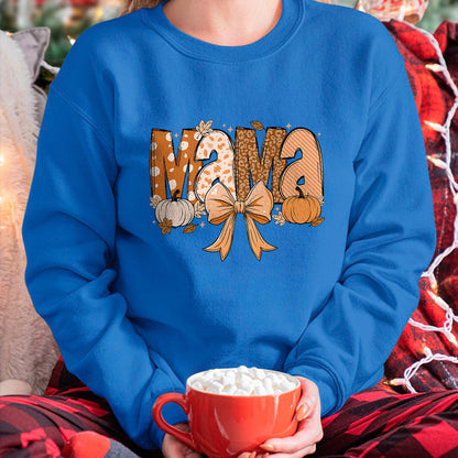 Best Thanksgiving Family Shirt , Funny Thanksgiving UnisexT-Shirt/Hoodie/Sweatshirt HLT00 - Retro Mama Coquette Bows Leopard Mom Fall Thanksgiving Women T-Shirt