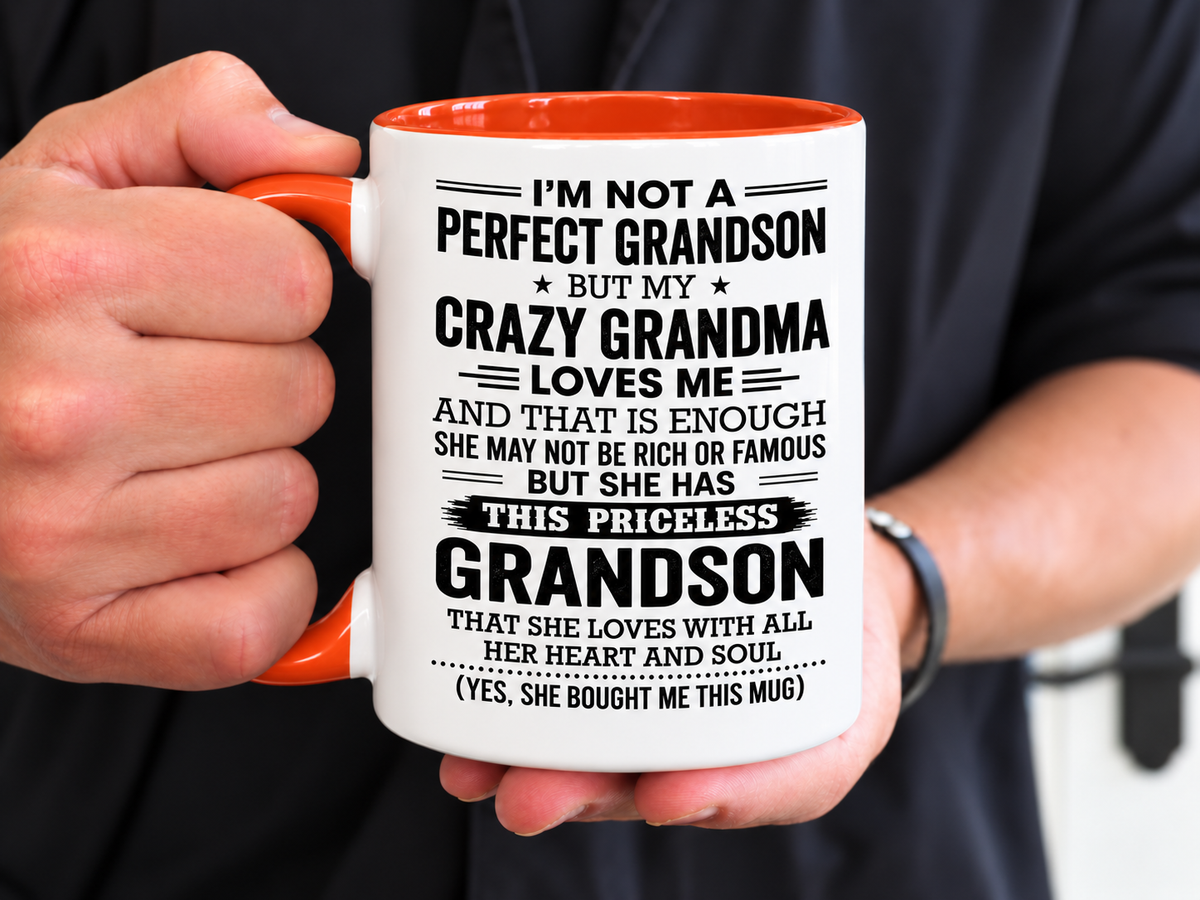 I'm Not a Perfect Grandson – Funny Christmas Gift Mug from Grandma