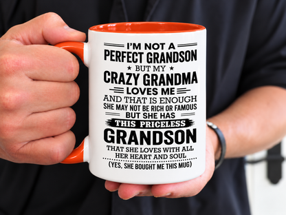 I'm Not a Perfect Grandson – Funny Christmas Gift Mug from Grandma