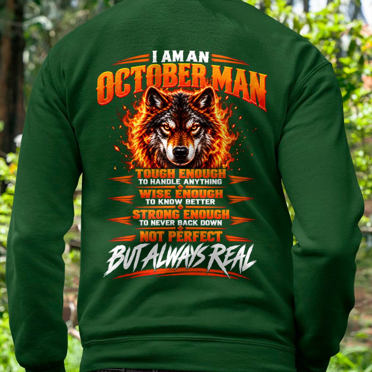 OCTOBER – NOT PERFECT BUT ALWAYS REAL , WOLF SHIRT - FOR MAN - TLEE10 (SKU2610-56-10)