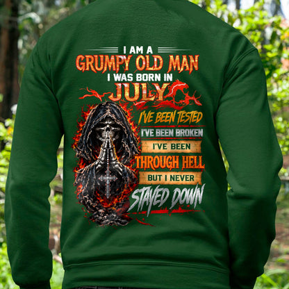 JULY BORN GRUMPY OLD MAN – BUILT THROUGH HELL - FOR MAN - TLEE07 (SKU2609-372-07)