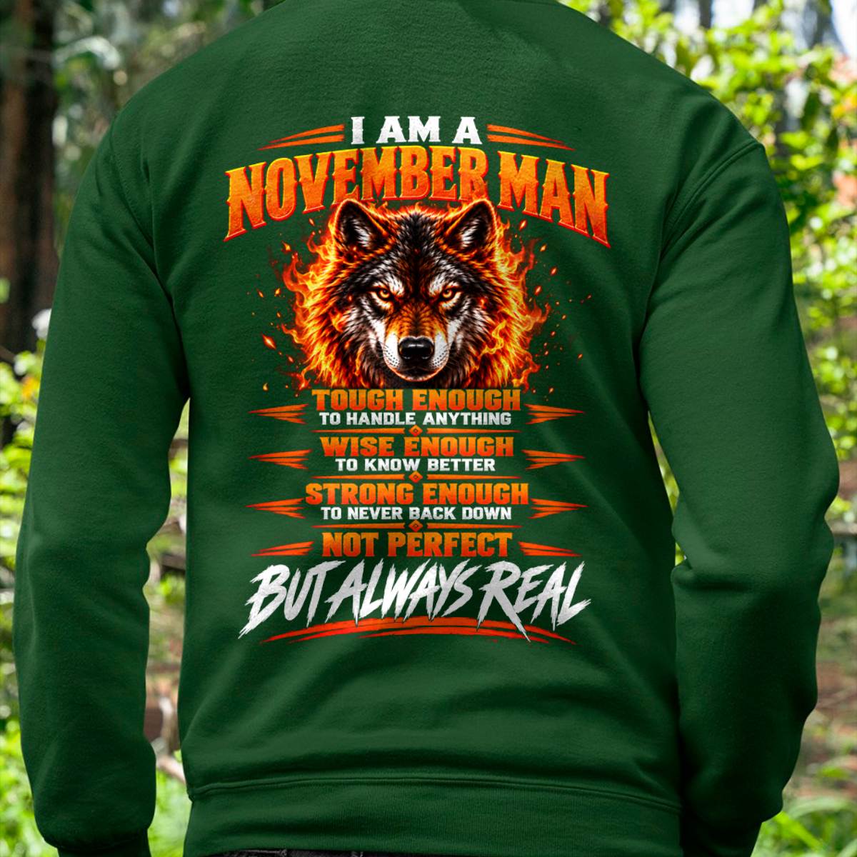 NOVEMBER – NOT PERFECT BUT ALWAYS REAL , WOLF SHIRT - FOR MAN - TLEE11 (SKU2610-56-11)