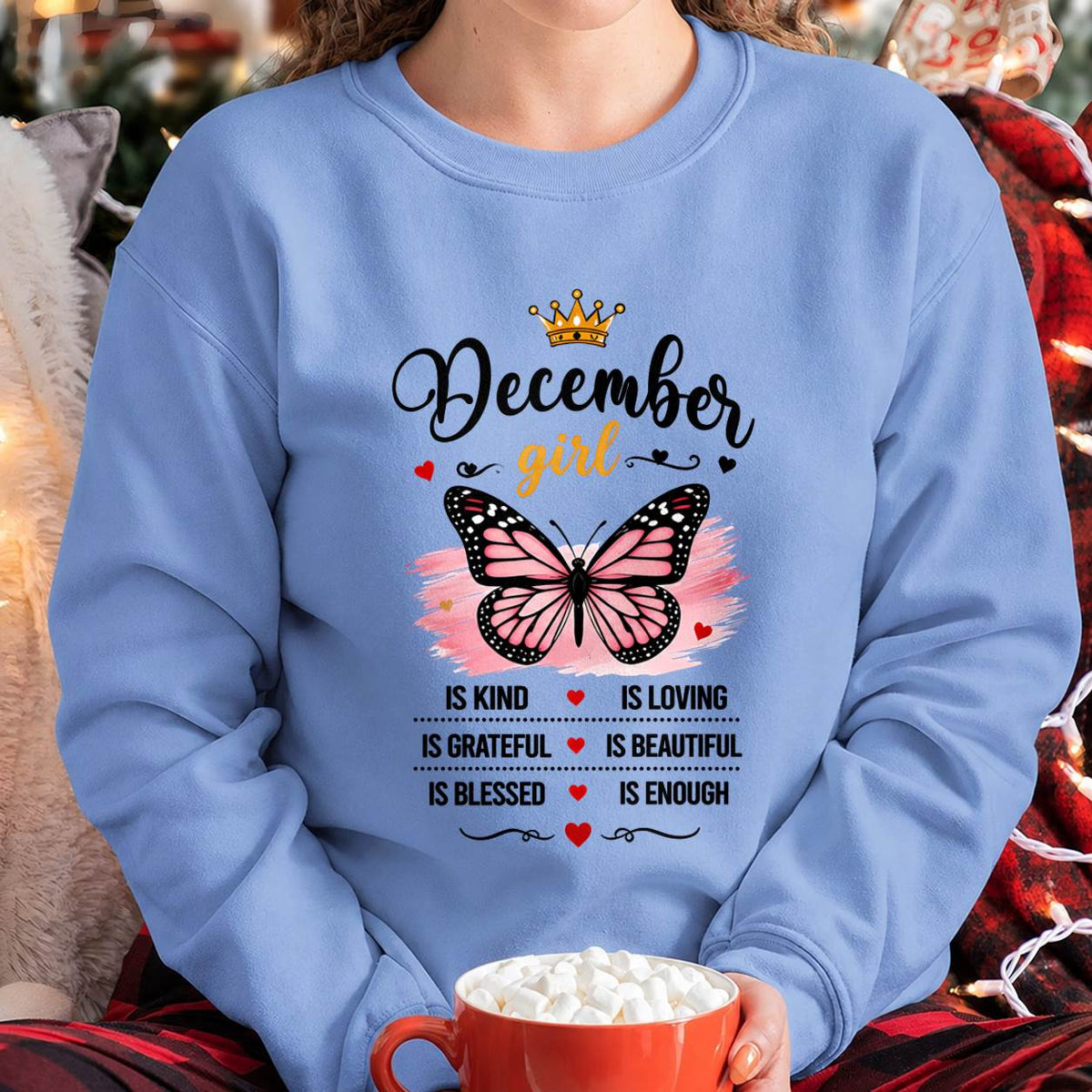 DECEMBER GIRL BUTTERFLY SHIRT - FOR WOMEN - TLEE12 (SKU2608-593-12)