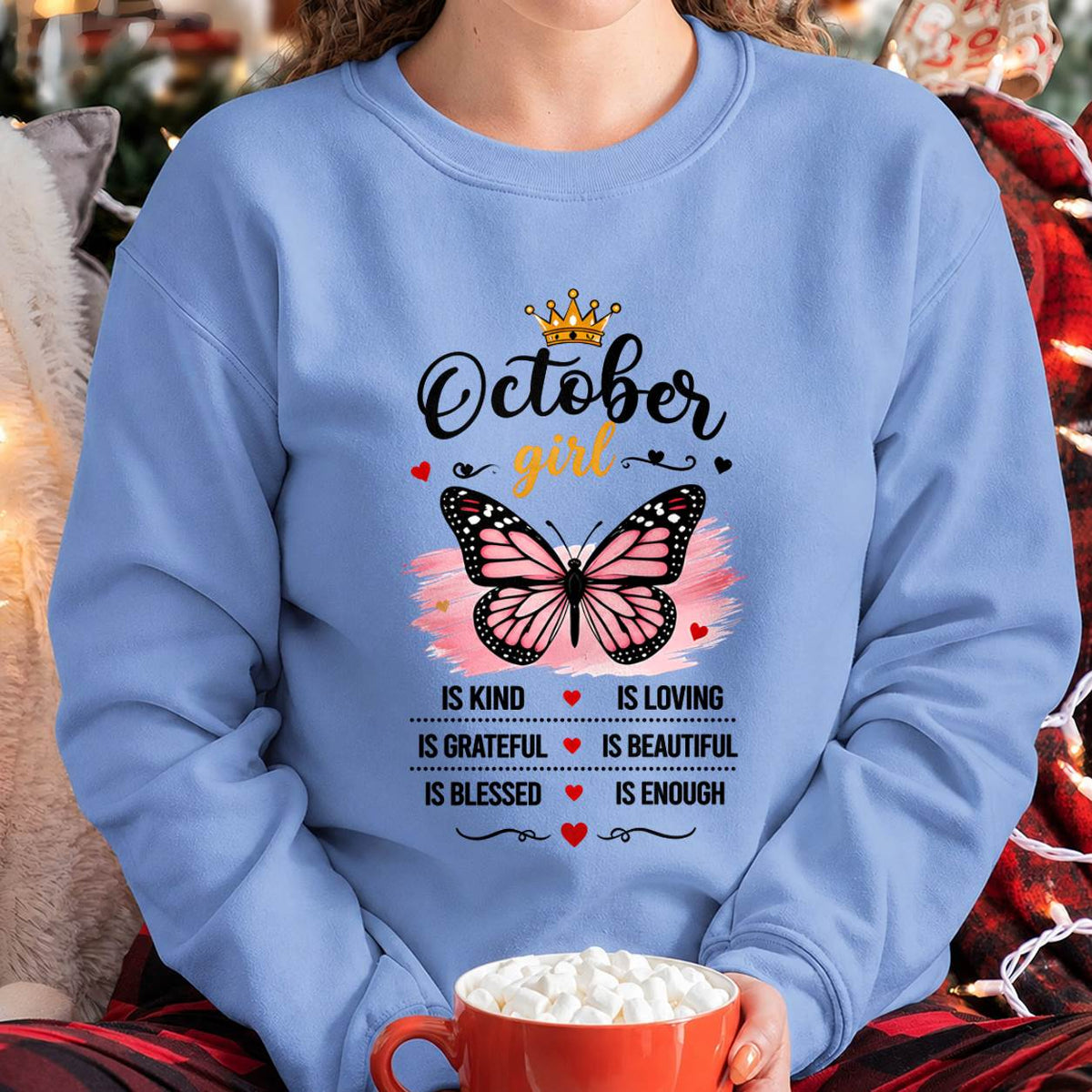 OCTOBER GIRL BUTTERFLY SHIRT - FOR WOMEN - TLEE10 (SKU2608-593-10)