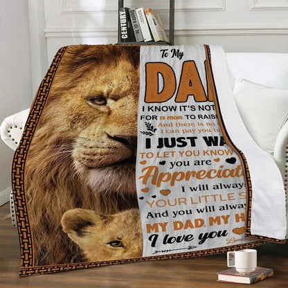Dad I Know It's Not Easy Blanket Fleece Blanket - from son