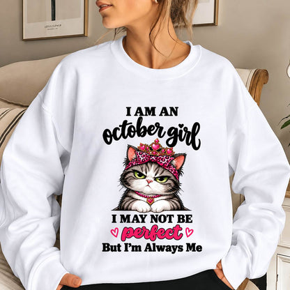 OCTOBER GIRL CAT SHIRT – ALWAYS ME - FOR WOMEN - TLEE10 (SKU2610-100-10)