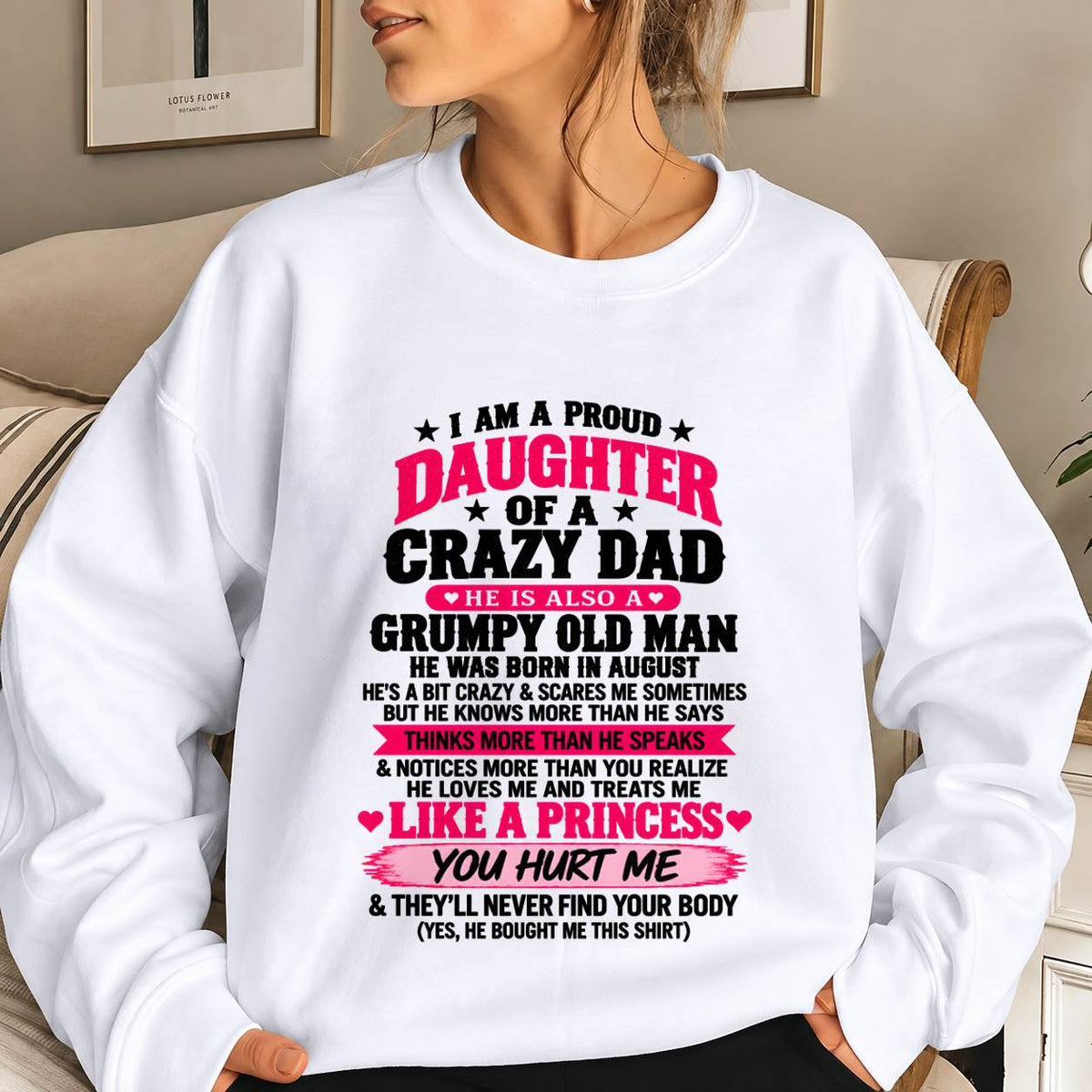 AUGUST - PROUD DAUGHTER OF A CRAZY DAD - FROM DAD - TLEE08 (SKU2610-540-08)