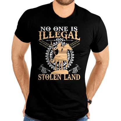 Native American T-Shirts, Vintage Native American Unisex T-Shirt/Hoodie/Sweatshirt HLT00 - No One Is Illegal on Stolen Land Tee Gifts Native Americans T-Shirt (1)