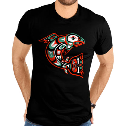 Native American T-Shirts, Vintage Native American Unisex T-Shirt/Hoodie/Sweatshirt HLT00 - Haida art, Native American Style, Salmon Totem T-Shirt