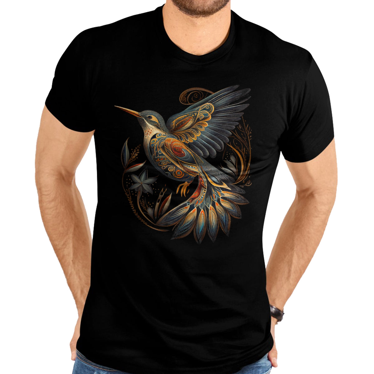 Native American T-Shirts, Vintage Native American Unisex T-Shirt/Hoodie/Sweatshirt HLT00 - Hummingbird Native American Indian T-Shirt (1)