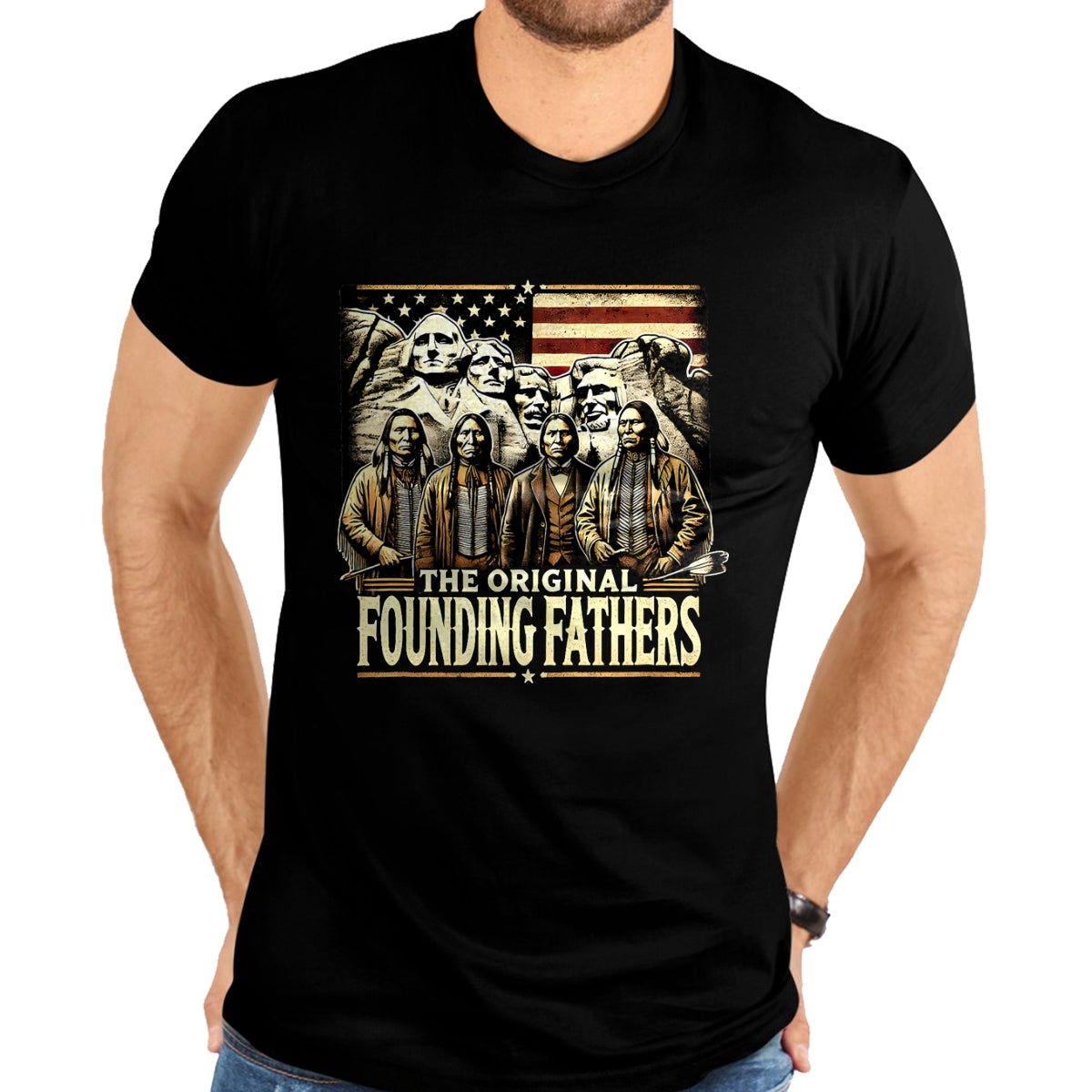 Native American T-Shirts, Vintage Native American Unisex T-Shirt/Hoodie/Sweatshirt HLT00 - The Original Founding Fathers Native American Indian Day T-Shirt