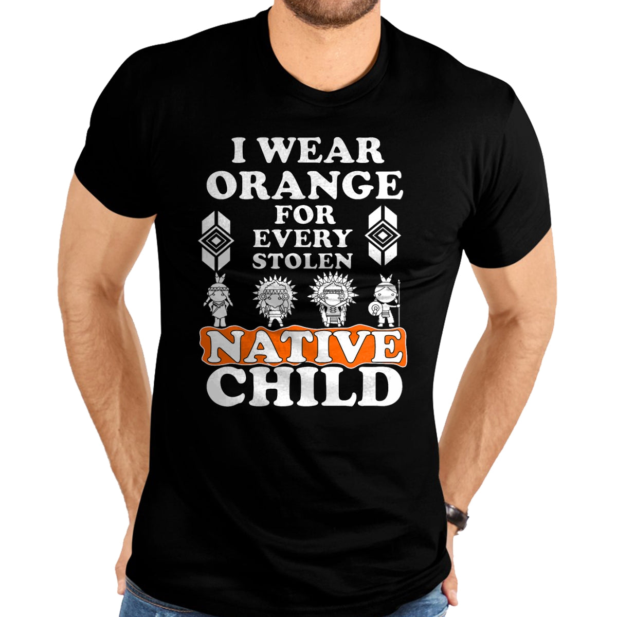 Native American T-Shirts, Vintage Native American Unisex T-Shirt/Hoodie/Sweatshirt HLT00 - I Wear Orange For Every American Native Child Indian Pride T-Shirt