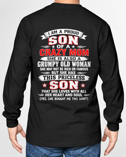 CRAZY MOM & PROUD SON SHIRT - FROM MOM - TLEE00 (SKU2610-744-00)