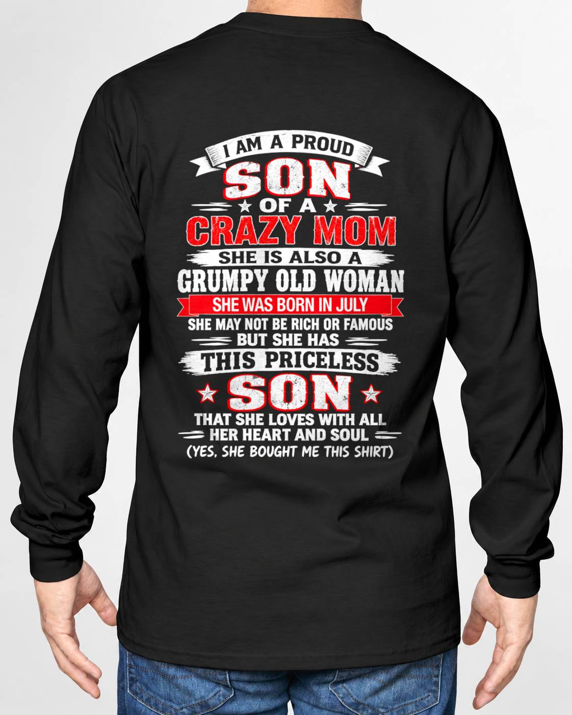 JULY CRAZY MOM & PROUD SON SHIRT - FROM MOM - TLEE07 (SKU2610-744-07)