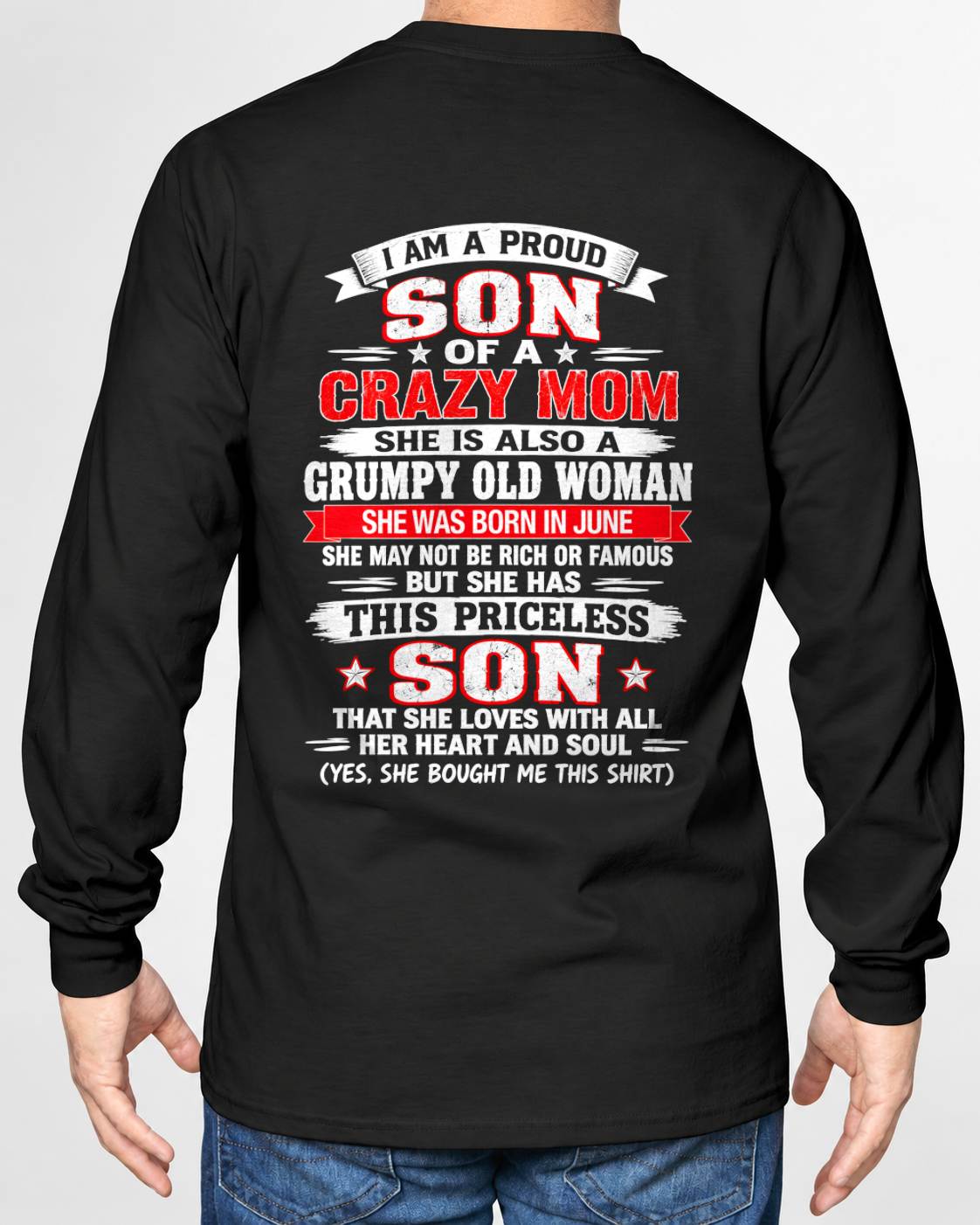 JUNE CRAZY MOM & PROUD SON SHIRT - FROM MOM - TLEE06 (SKU2610-744-06)