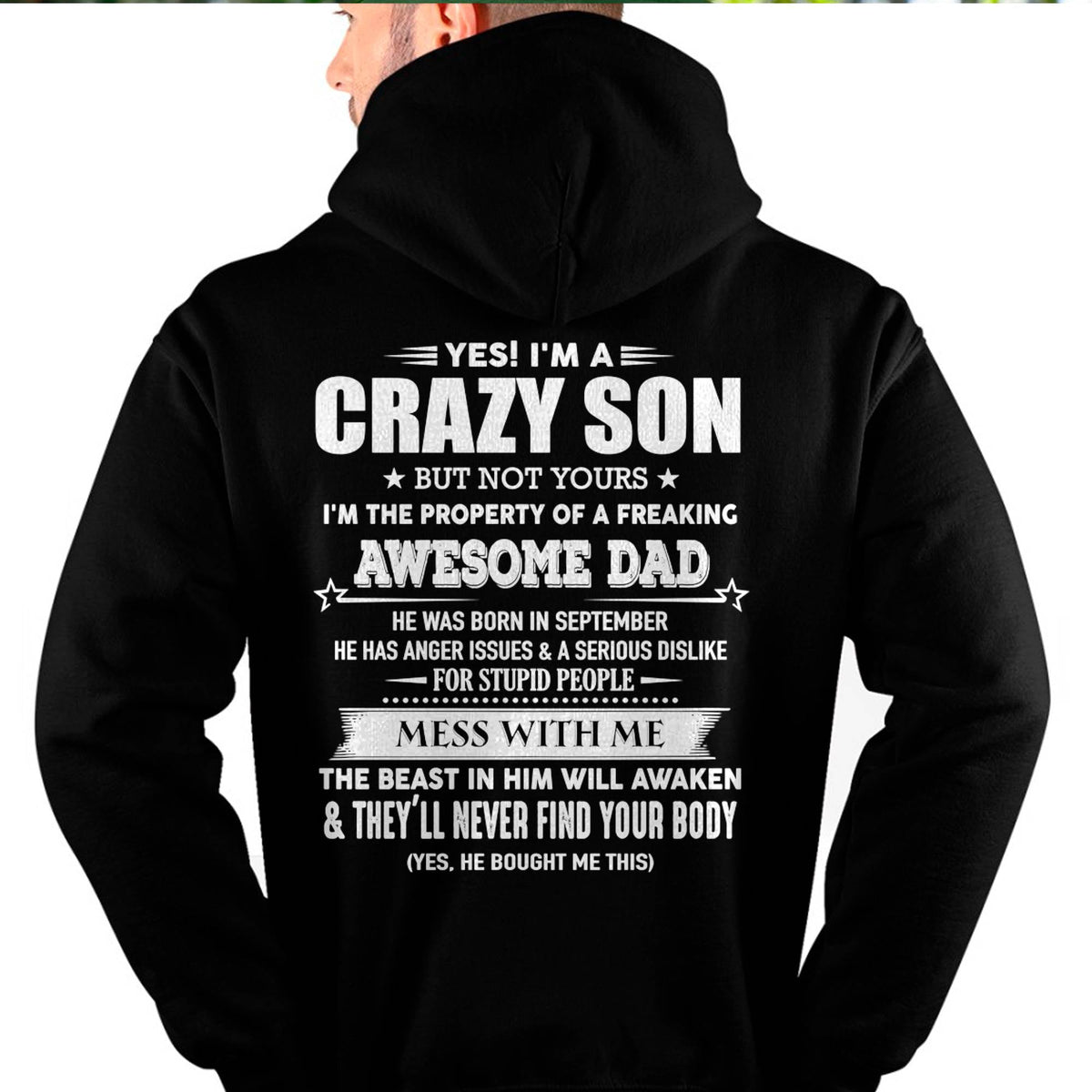 SEPTEMBER - YES! I'M A CRAZY SON - GIFT FOR SON FROM DAD - TLEE09 (SKU07-52-09)