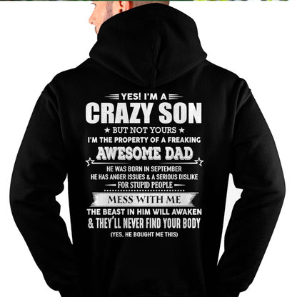 SEPTEMBER - YES! I'M A CRAZY SON - GIFT FOR SON FROM DAD - TLEE09 (SKU07-52-09)