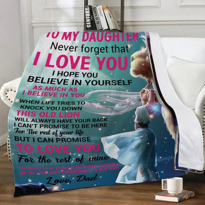 Daughter Never Forget Blanket from dad