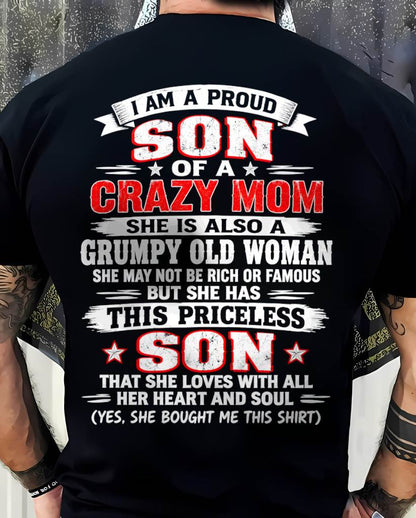CRAZY MOM & PROUD SON SHIRT - FROM MOM - TLEE00 (SKU2610-744-00)