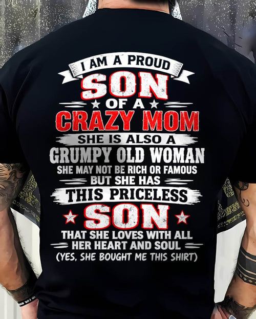 CRAZY MOM & PROUD SON SHIRT - FROM MOM - TLEE00 (SKU2610-744-00)