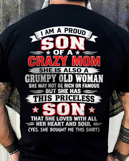 CRAZY MOM & PROUD SON SHIRT - FROM MOM - TLEE00 (SKU2610-744-00)