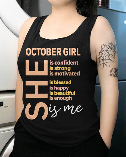 OCTOBER GIRL - SELF LOVE TYPOGRAPHY - FOR WOMEN - TLEE10 (SKU2606-255-10)