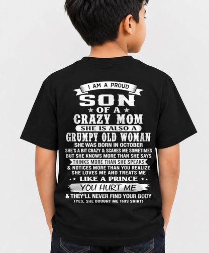 OCTOBER - PROUD SON OF A CRAZY MOM - FROM MOM - TLEE10 (SKU2606-127-10)