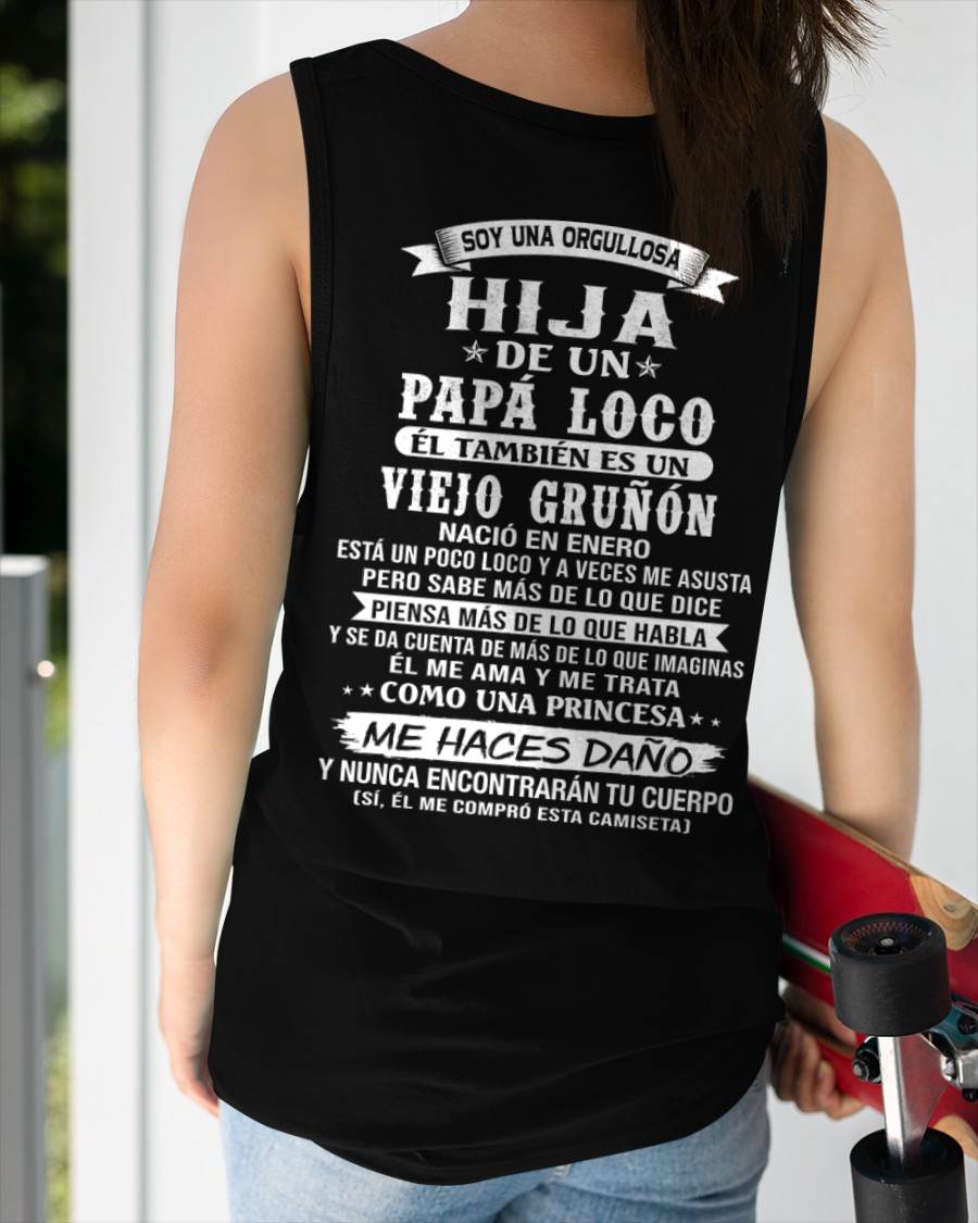 ENERO / HIJA DE UN PAPÁ LOCO SHIRT - REGALO DE PAPÁ  - TLEE01 (SKU2606-229-01)