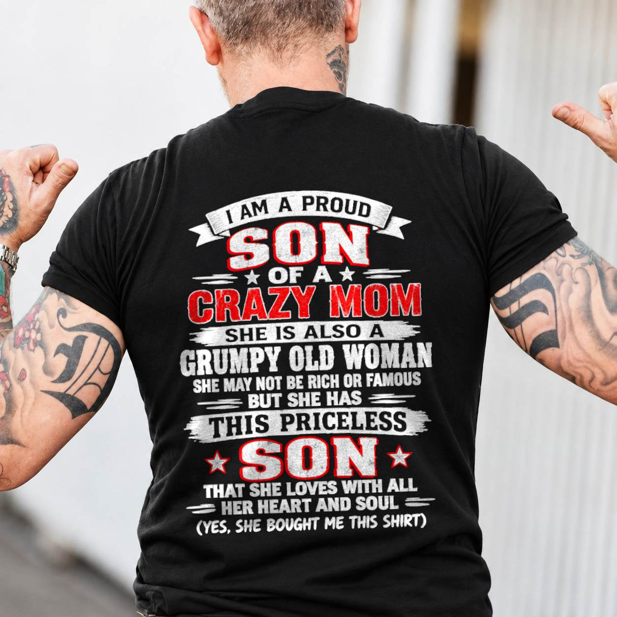 CRAZY MOM & PROUD SON SHIRT - FROM MOM - TLEE00 (SKU2610-744-00)