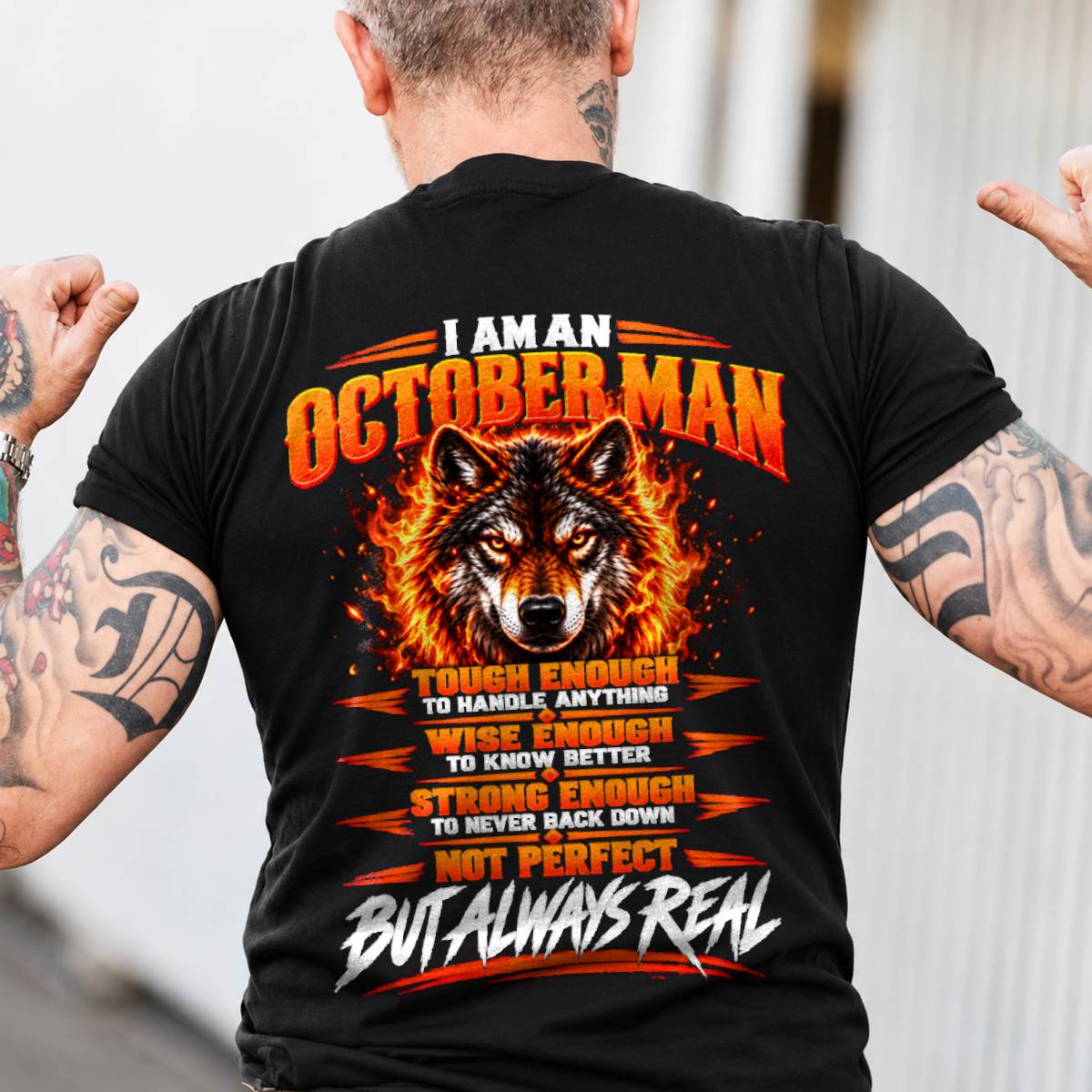 OCTOBER – NOT PERFECT BUT ALWAYS REAL , WOLF SHIRT - FOR MAN - TLEE10 (SKU2610-56-10)