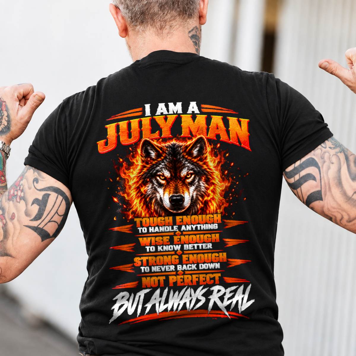 JULY – NOT PERFECT BUT ALWAYS REAL , WOLF SHIRT - FOR MAN - TLEE07 (SKU2610-56-07)