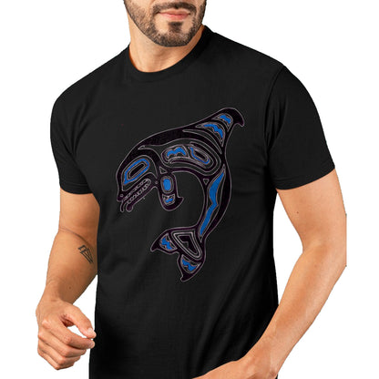Native American T-Shirts, Vintage Native American Unisex T-Shirt/Hoodie/Sweatshirt HLT00 - Killer Whale Orca Pacific NW Native American Indian T-Shirt