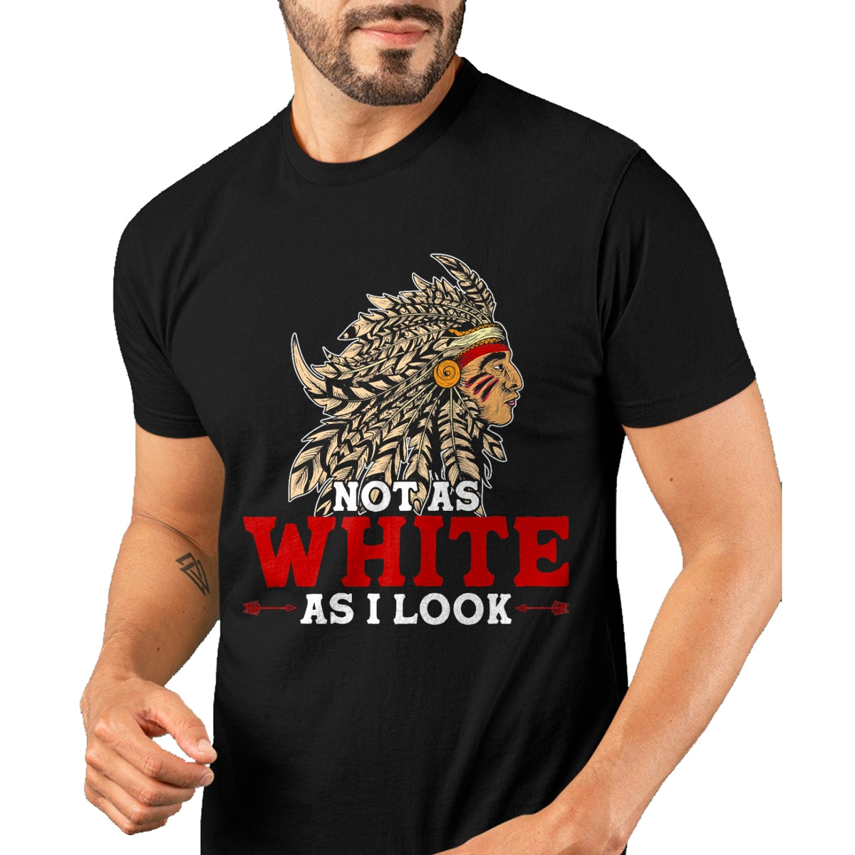 Native American T-Shirts, Vintage Native American Unisex T-Shirt/Hoodie/Sweatshirt HLT00 - Funny Native American Indian Design Not As White As I Look T-Shirt