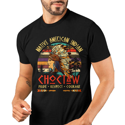 Native American T-Shirts, Vintage Native American Unisex T-Shirt/Hoodie/Sweatshirt HLT00 - American Flag - Choctaw Native American Indian Pride Indigenous Tribe T-Shirt