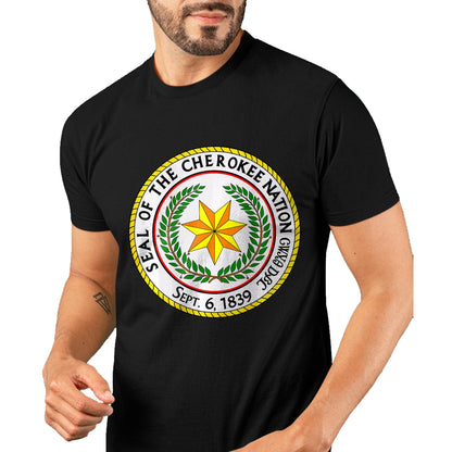 Native American T-Shirts, Vintage Native American Unisex T-Shirt/Hoodie/Sweatshirt HLT00 - Double Sided Seal of the Cherokee Nation Native American T-Shirt