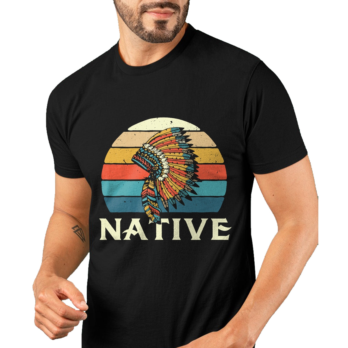 Native American T-Shirts, Vintage Native American Unisex T-Shirt/Hoodie/Sweatshirt HLT00 - Native Indian Retro Headdress Native American Blood Pride T-Shirt