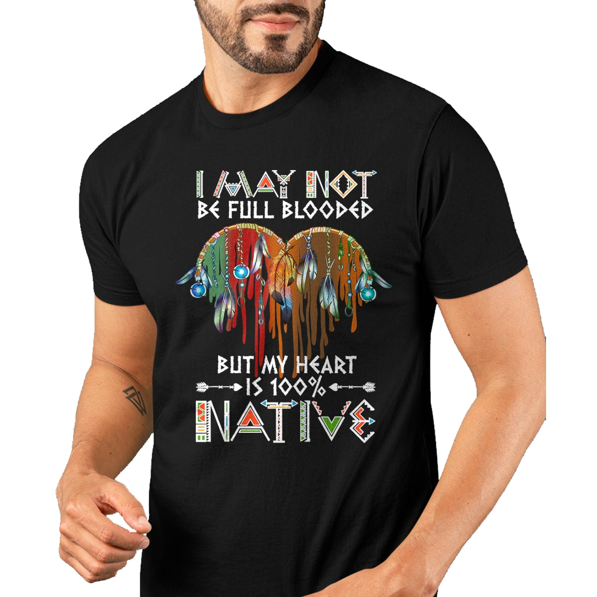 Native American T-Shirts, Vintage Native American Unisex T-Shirt/Hoodie/Sweatshirt HLT00 - I may not be full blooded but my heart 100 Native American T-Shirt