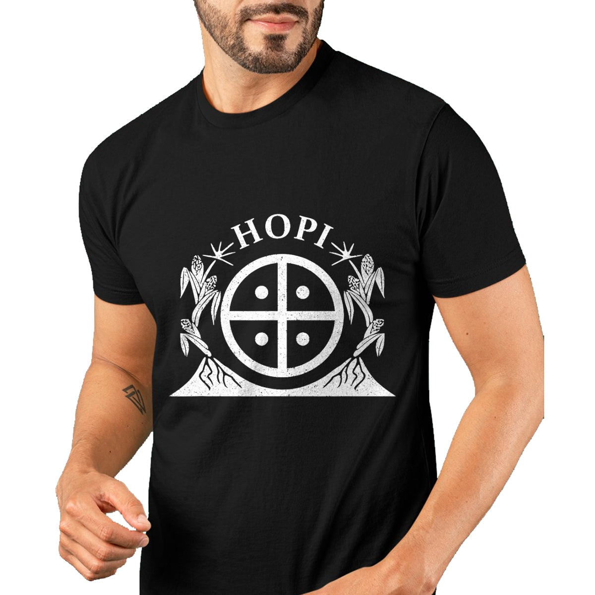 Native American T-Shirts, Vintage Native American Unisex T-Shirt/Hoodie/Sweatshirt HLT00 - HOPI NATION NATIVE AMERICAN INDIAN FLAG RESERVATION ARIZONA T-Shirt (1)