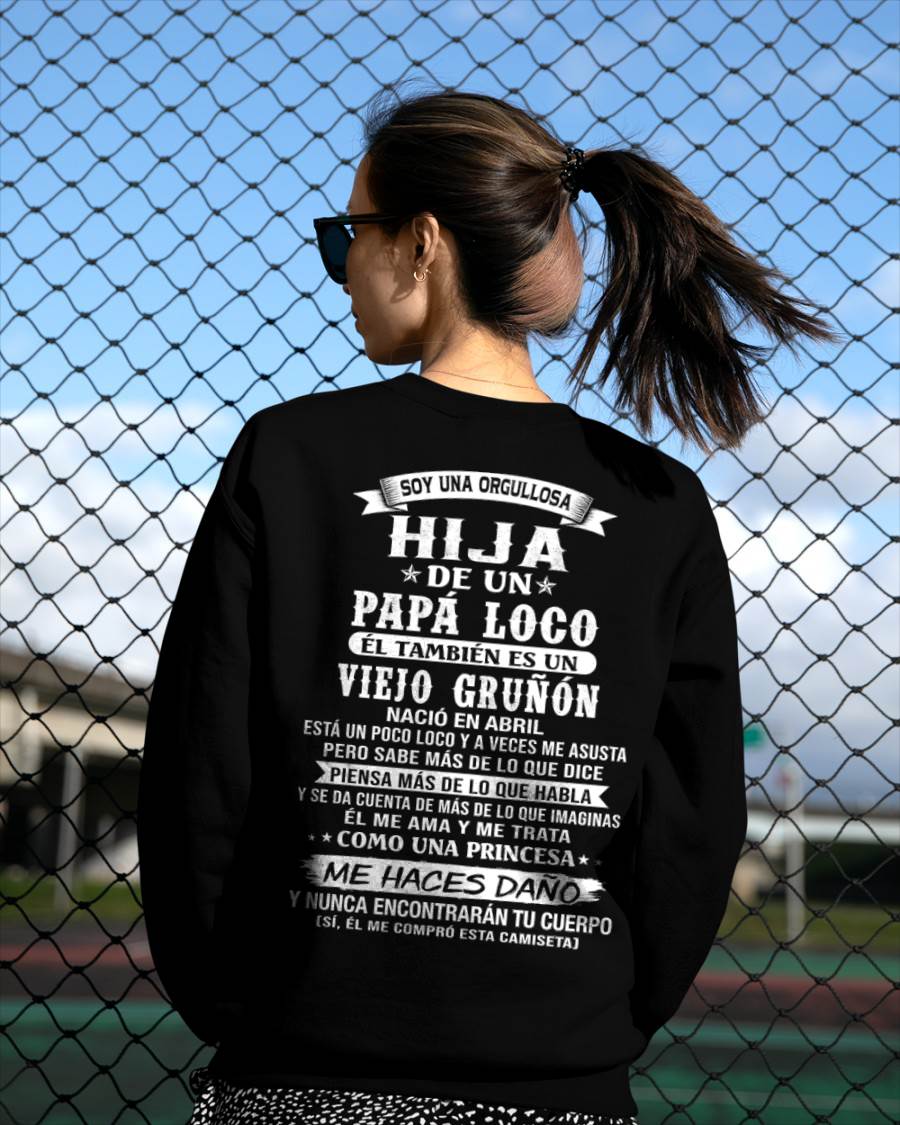 ABRIL / HIJA DE UN PAPÁ LOCO SHIRT - REGALO DE PAPÁ  - TLEE04 (SKU2606-229-04)