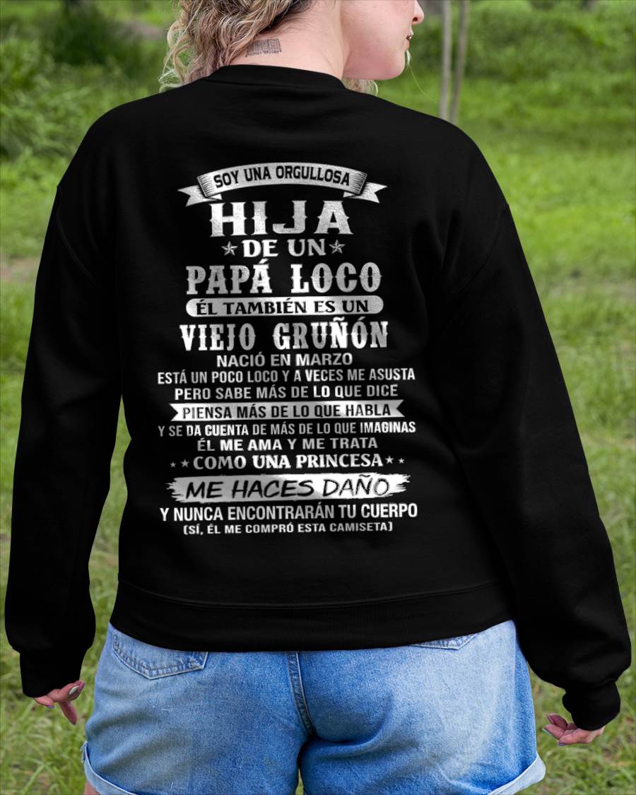 MARZO / HIJA DE UN PAPÁ LOCO SHIRT - REGALO DE PAPÁ  - TLEE03 (SKU2606-229-03)