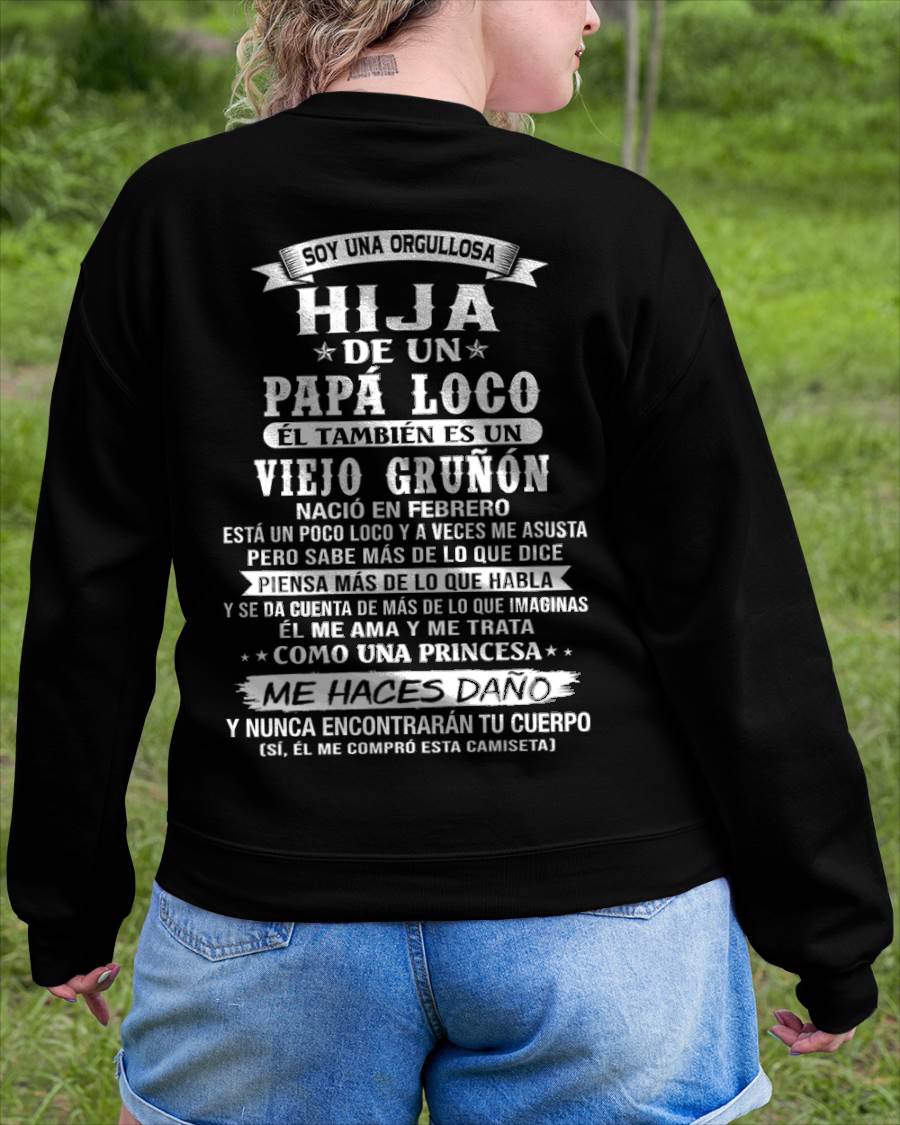 FEBRERO / HIJA DE UN PAPÁ LOCO SHIRT - REGALO DE PAPÁ  - TLEE02 (SKU2606-229-02)