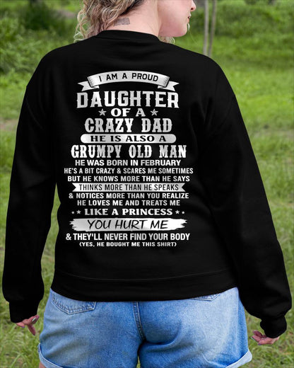 FEBRUARY - PROUD DAUGHTER OF A CRAZY DAD - FROM DAD - TLEE02 (SKU2606-70-02)