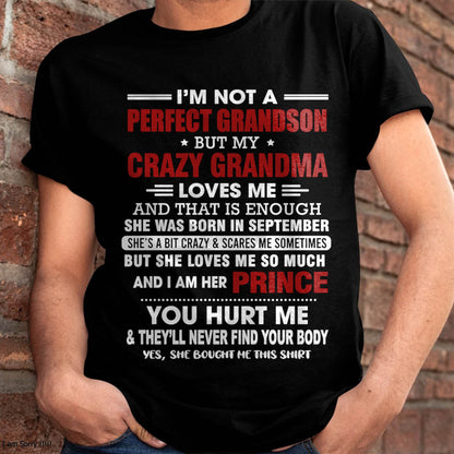 SEPTEMBER - NOT A PERFECT GRANDSON, BUT LOVED BY MY CRAZY GRANDMA - FROM GRANDMA - TLEE09 (SKU2603-187-09)