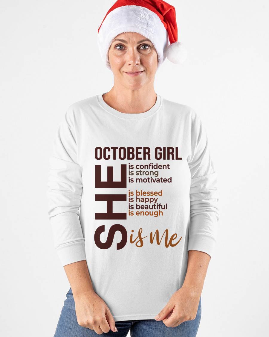 OCTOBER BORN GIRL – CONFIDENT & STRONG - FOR WOMEN - TLEE10 (SKU2605-04-10)