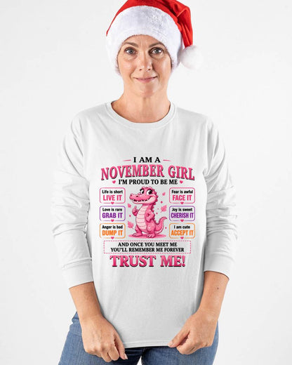 NOVEMBER GIRL CUTE ALLIGATOR TEE - FOR WOMEN - TLEE11 (SKU2607-236-11)